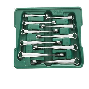 10件加长型X柄两用扳手组套