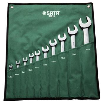 10件全抛光双开口扳手组套