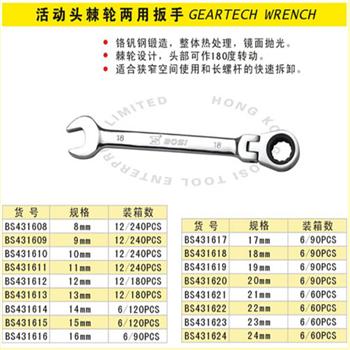 波斯活动头棘轮两用扳手 