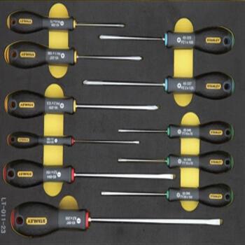 11件套三色柄螺丝批工具托